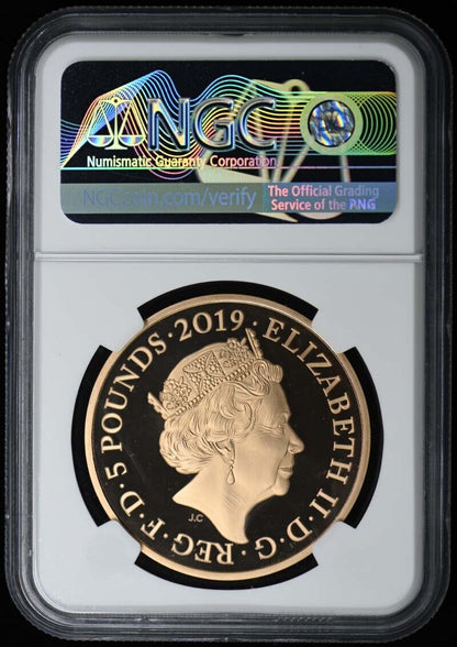 2019 Great Britain Legend of the Ravens Gold 5PND NGC PR70DCAM