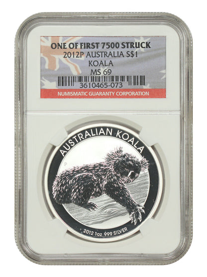 Australia: 2012P $1 Silver Koala NGC MS69 (1 of First 7500 Struck) - Other