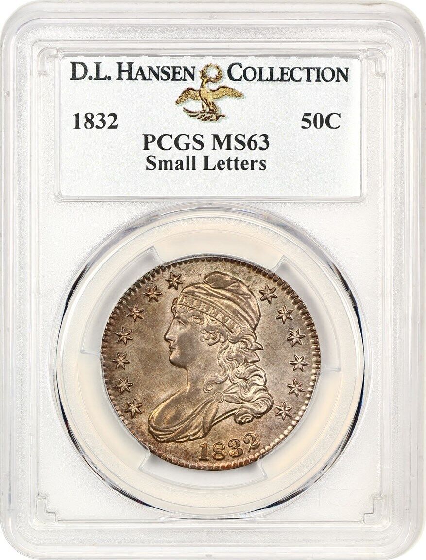 1832 50c PCGS MS63 (Small Letters) ex: D.L. Hansen