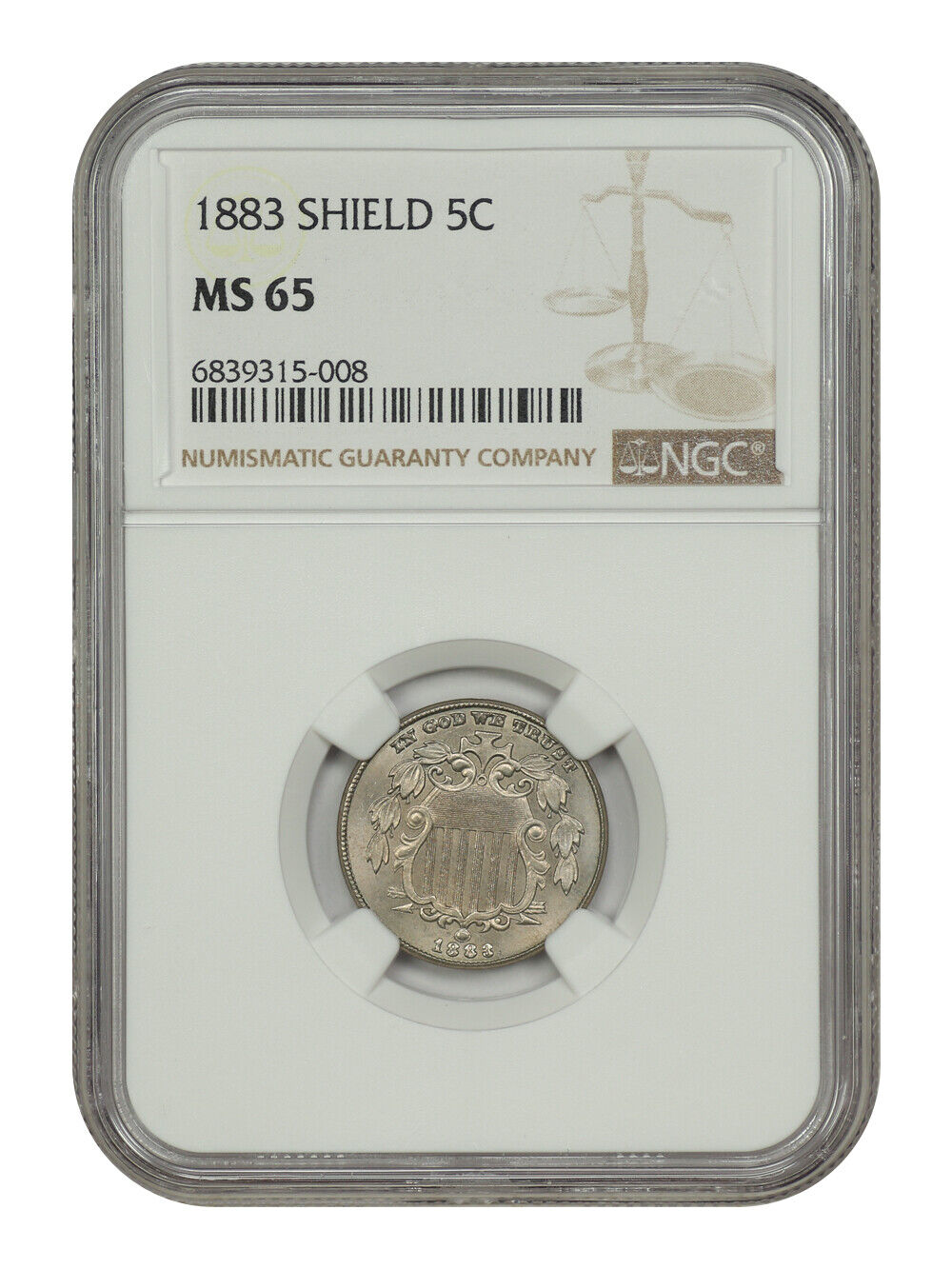 1883 5C Shield NGC MS65 - Shield Nickel - Great Type Coin