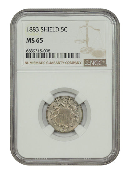 1883 5C Shield NGC MS65 - Shield Nickel - Great Type Coin