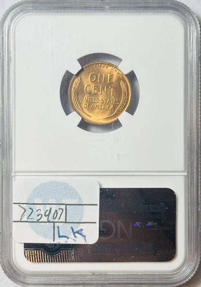 1944 S Small Cents Lincoln, Wheat Ears Reverse NGC MS-66 RD