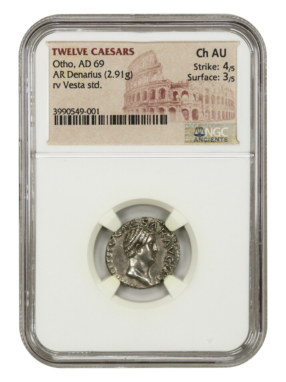 Ancient Roman: Otho (AD 69) AR Denarius NGC Choice AU