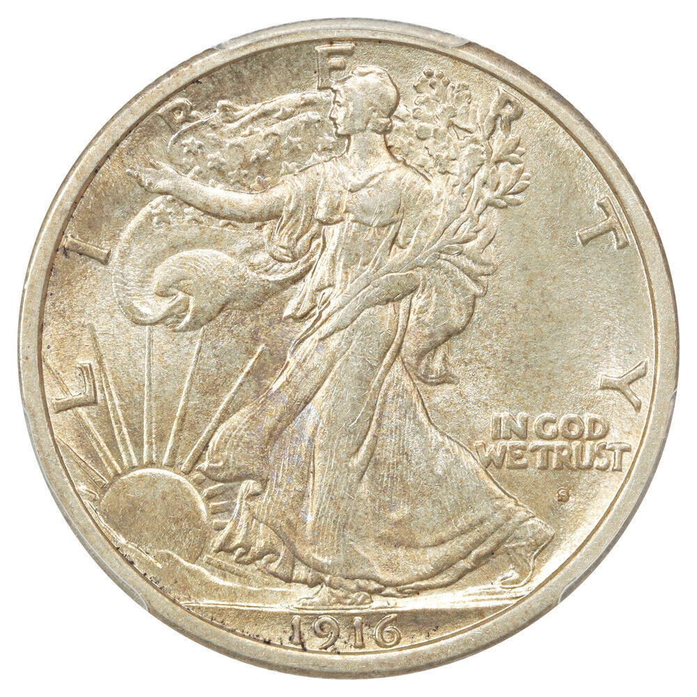 1916-S 50C PCGS MS63 - Walking Liberty Half Dollar - Scarce Date