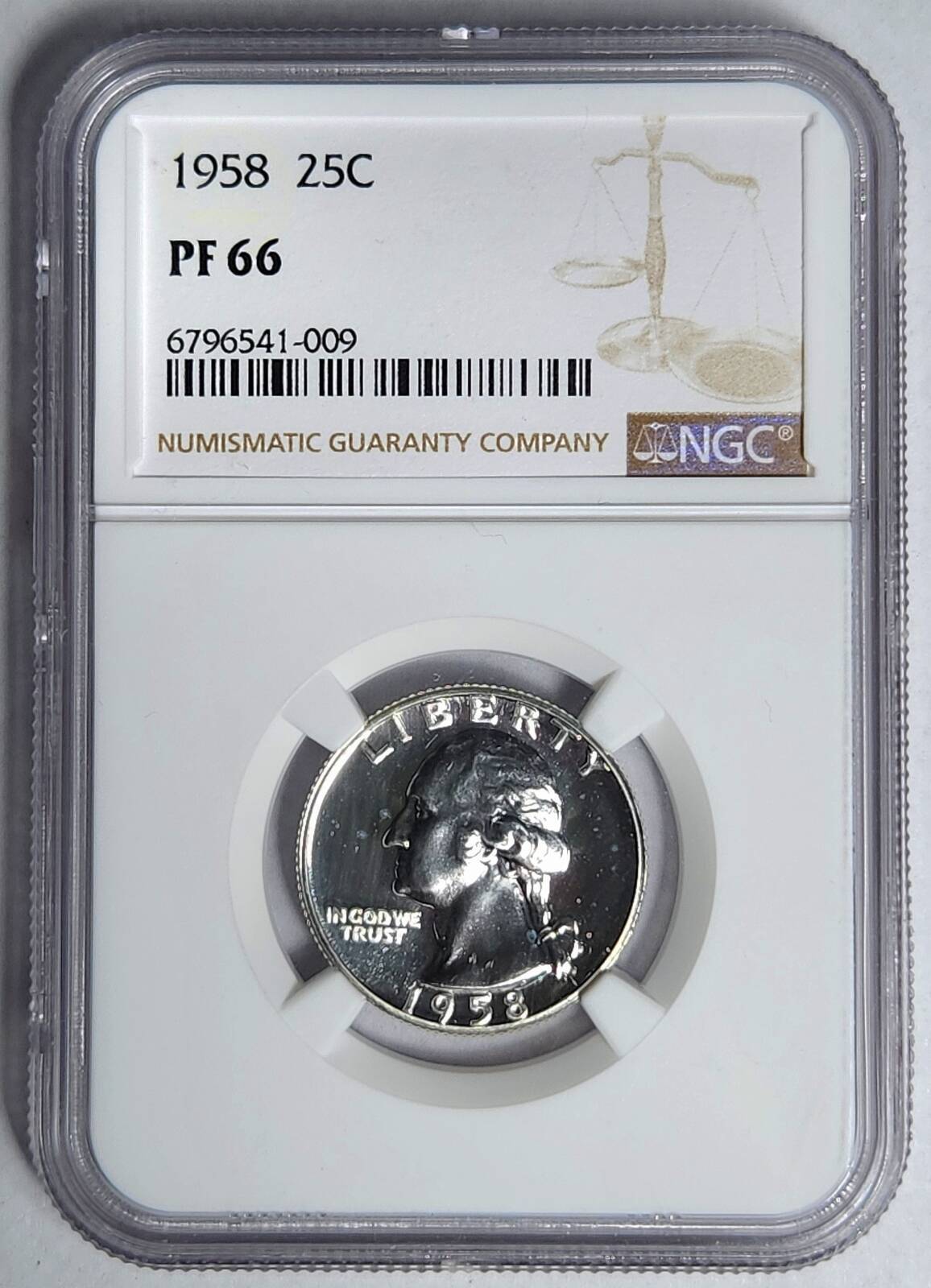 1958 P Washington Quarter NGC PF-66