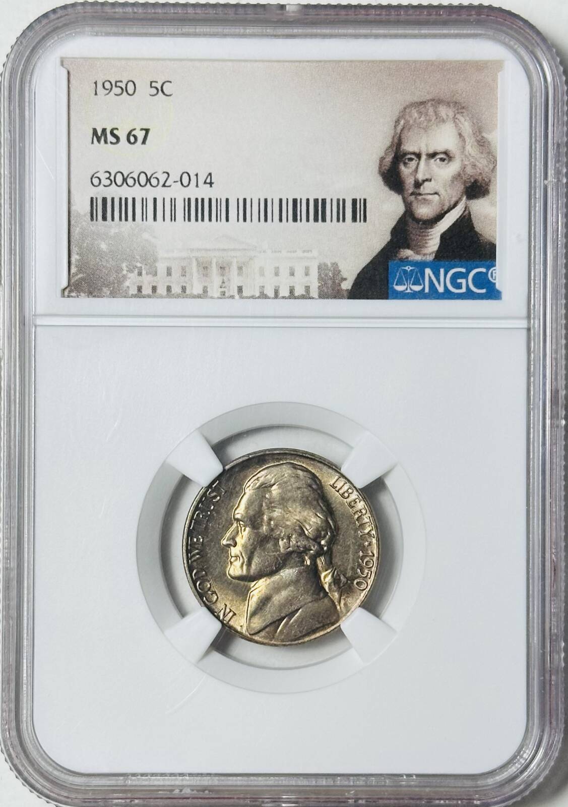 1950 P Nickel Jefferson NGC MS-67