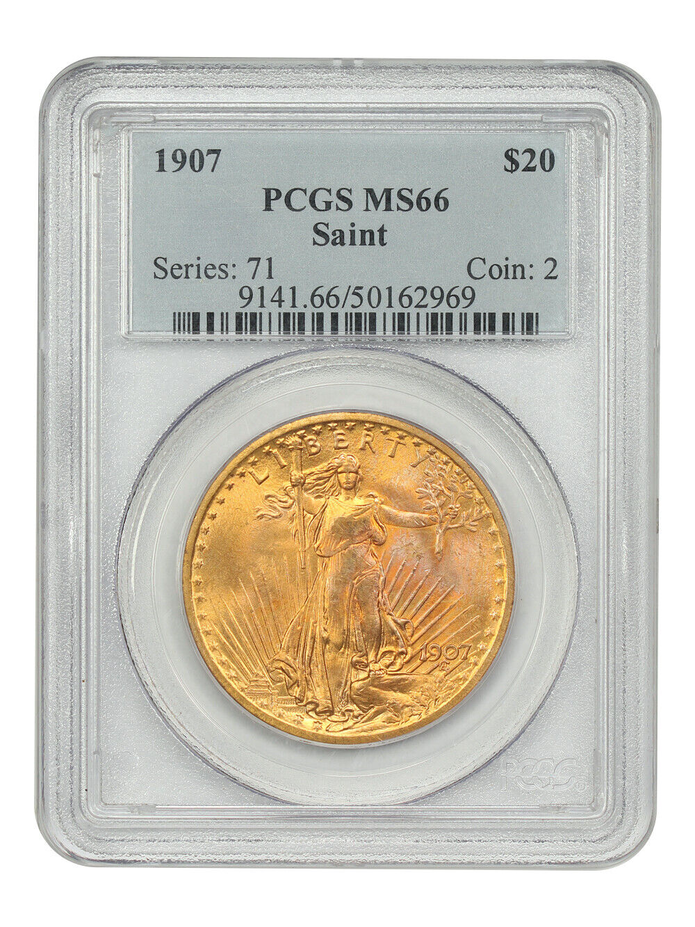 1907 $20 Saint PCGS MS66 - St. Gaudens $20 - First Year Saint Gaudens Issue