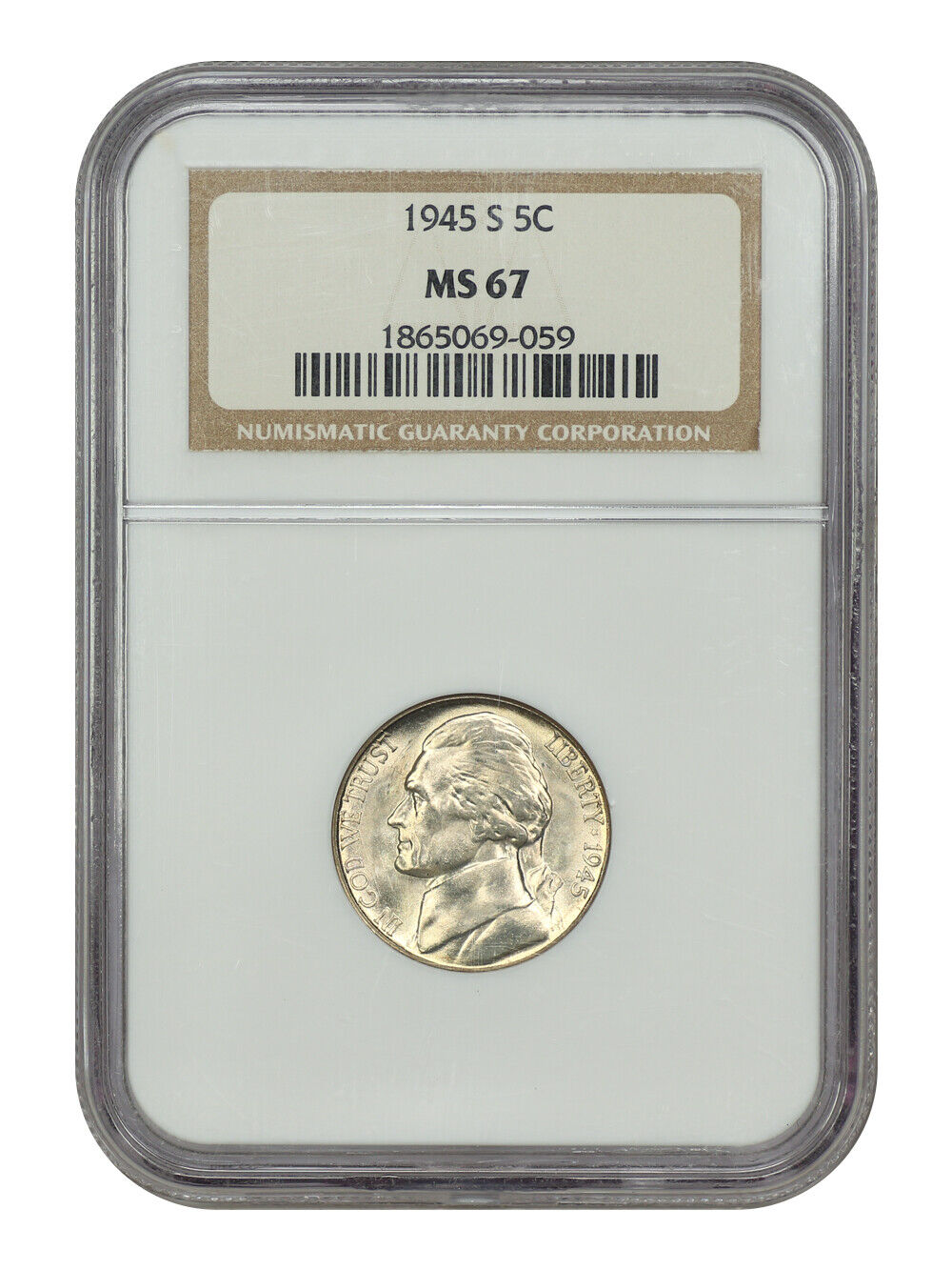 1945-S 5C NGC MS67 - Jefferson Nickel