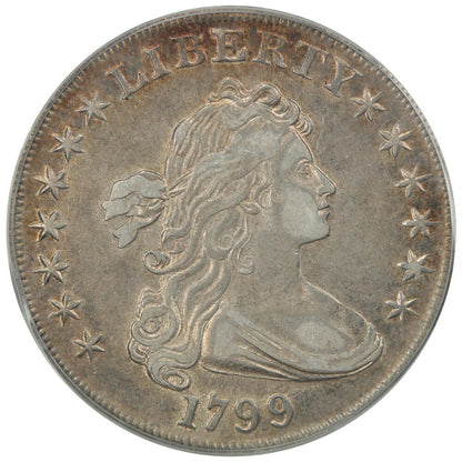 1799 $1 PCGS AU50 (7x6 Stars) - Draped Bust Dollar - Bust Dollar Type Coin