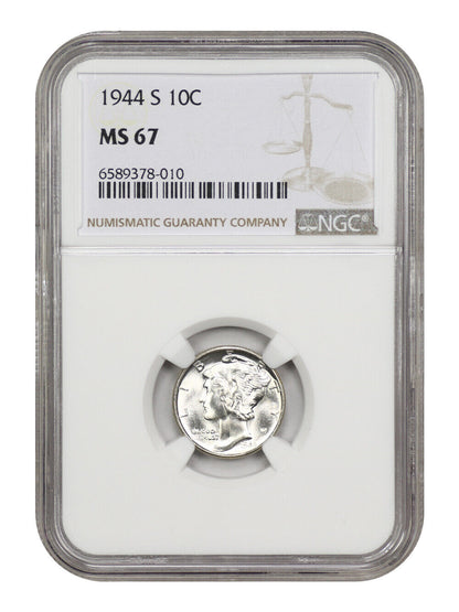 1944-S 10C NGC MS67