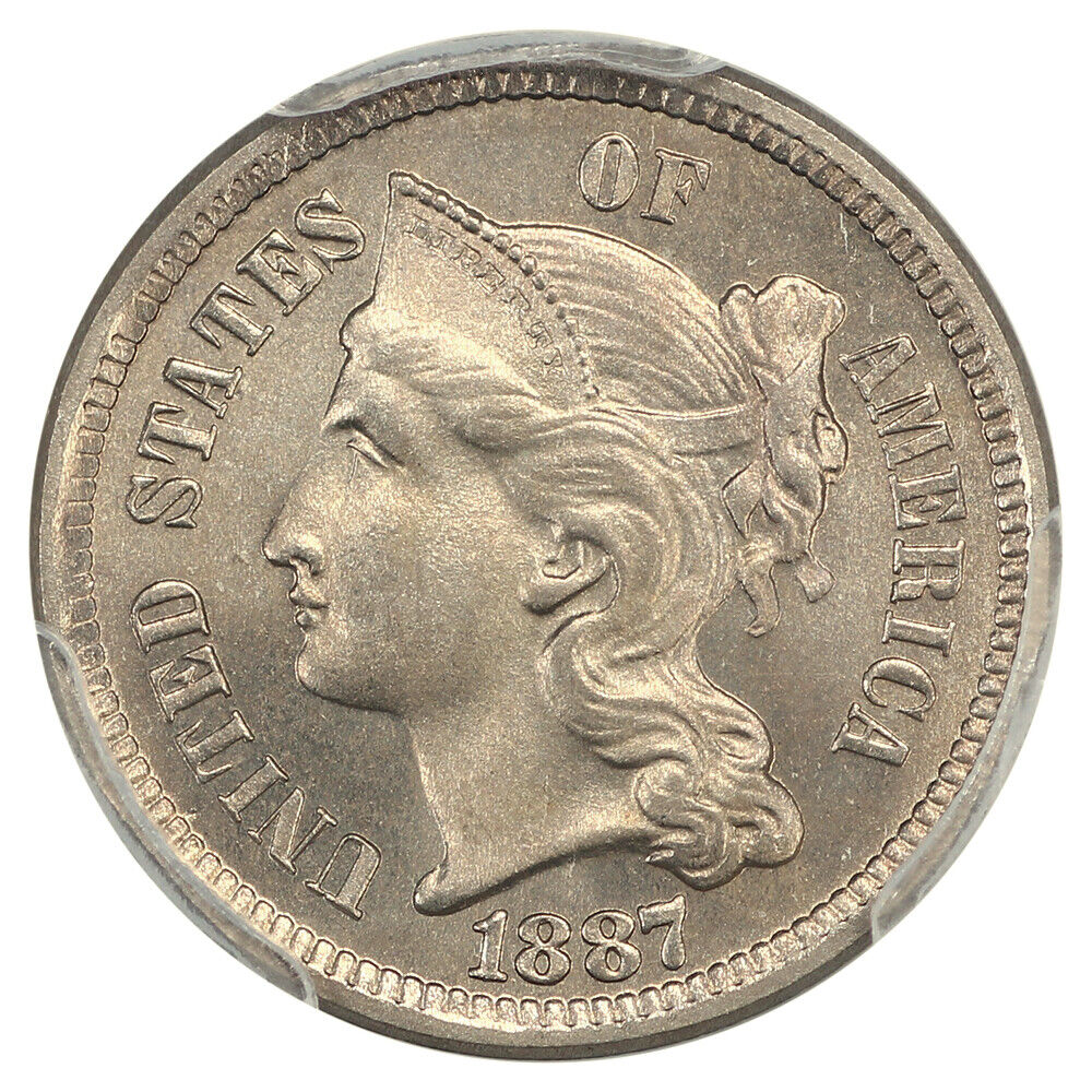 1887 3CN PCGS MS66 ex: D.L. Hansen