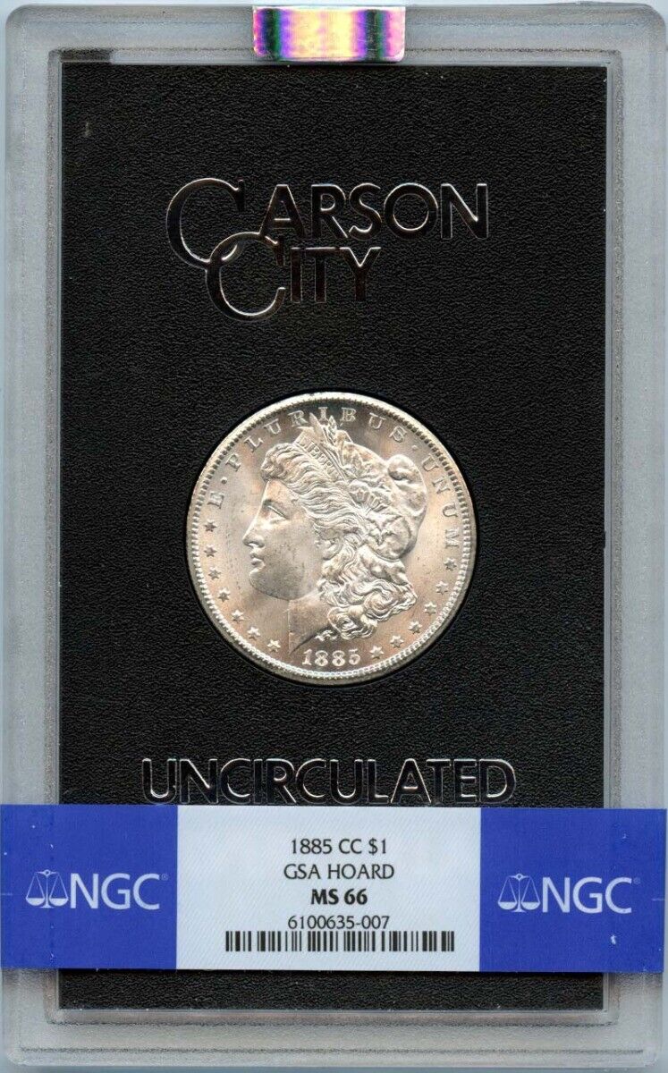 1885-CC Morgan Dollar GSA HOARD S$1 NGC MS66