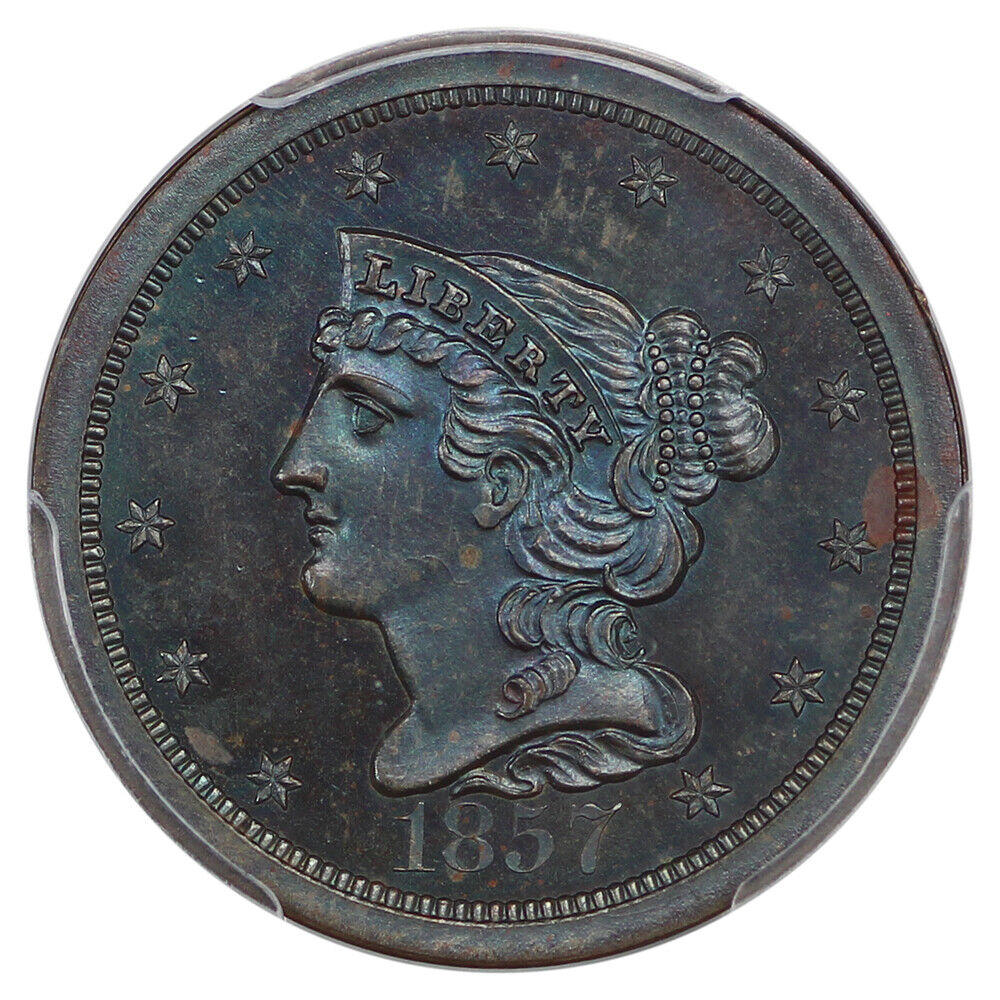 1857 1/2C PCGS PR65+BN ex: D.L. Hansen