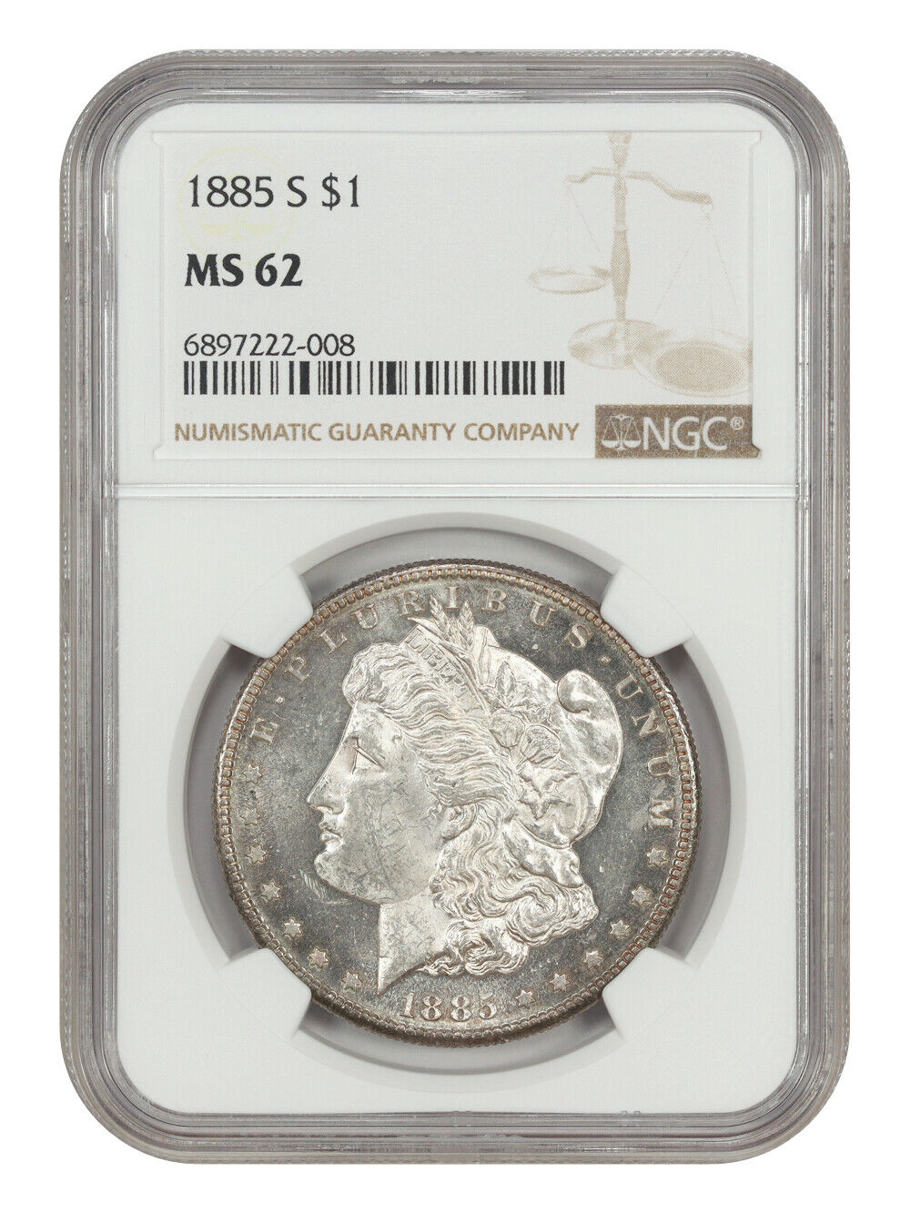 1885-S $1 NGC MS62 - Morgan Dollar