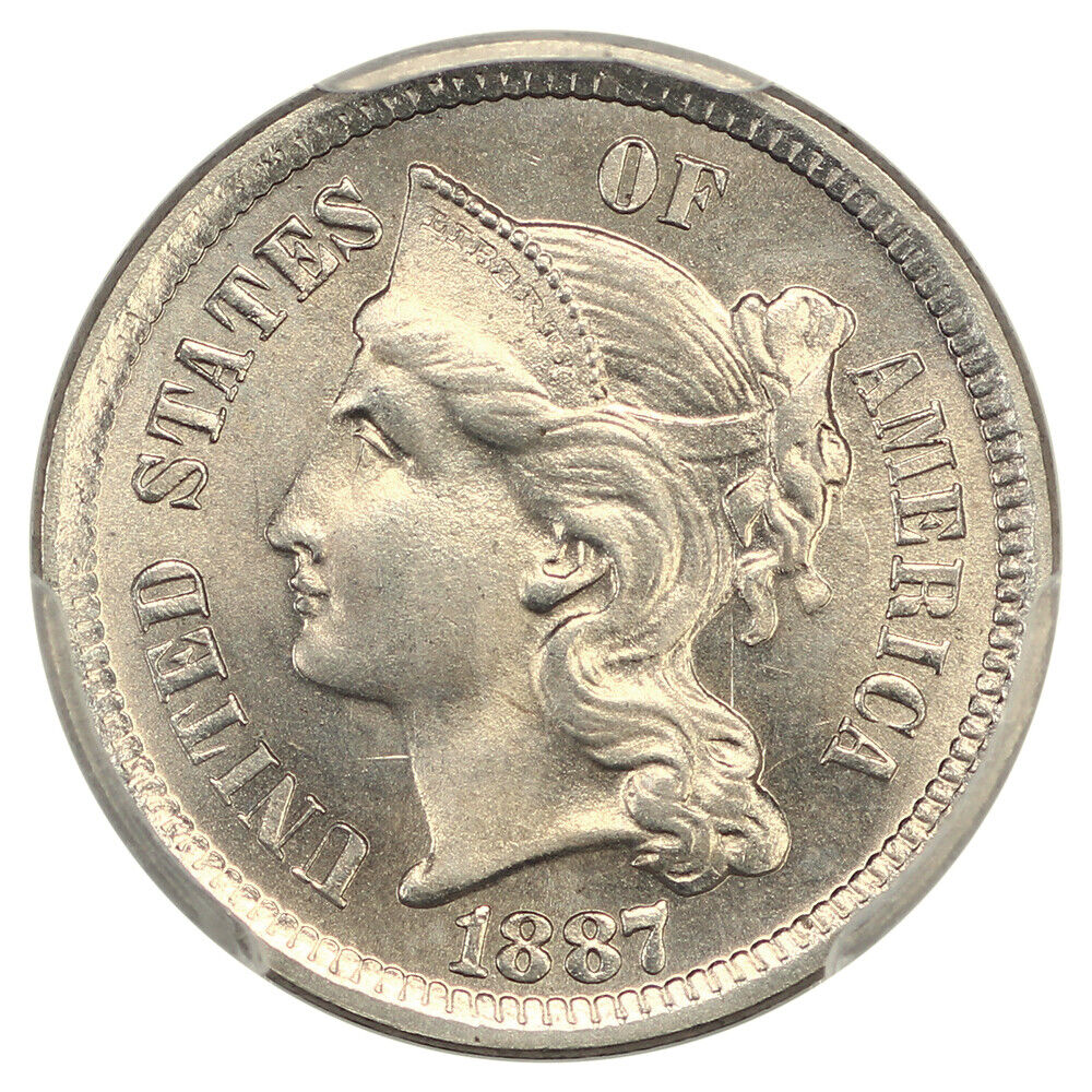 1887 3CN PCGS MS66 ex: D.L. Hansen