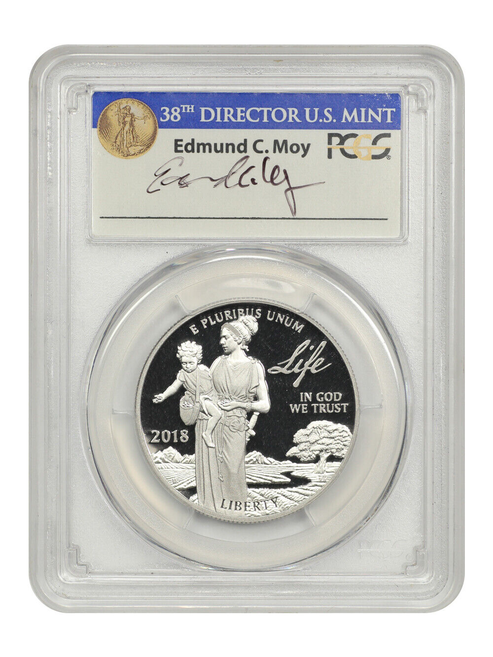 2018-W $100 Platinum Eagle Life PCGS PR70DCAM (First Day of Issue, Moy Signature