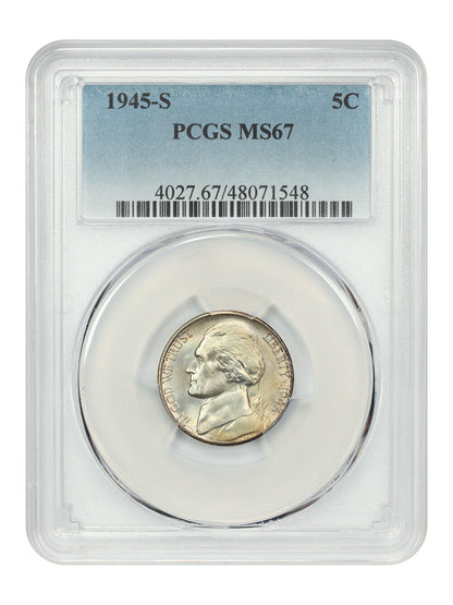 1945-S 5C PCGS MS67