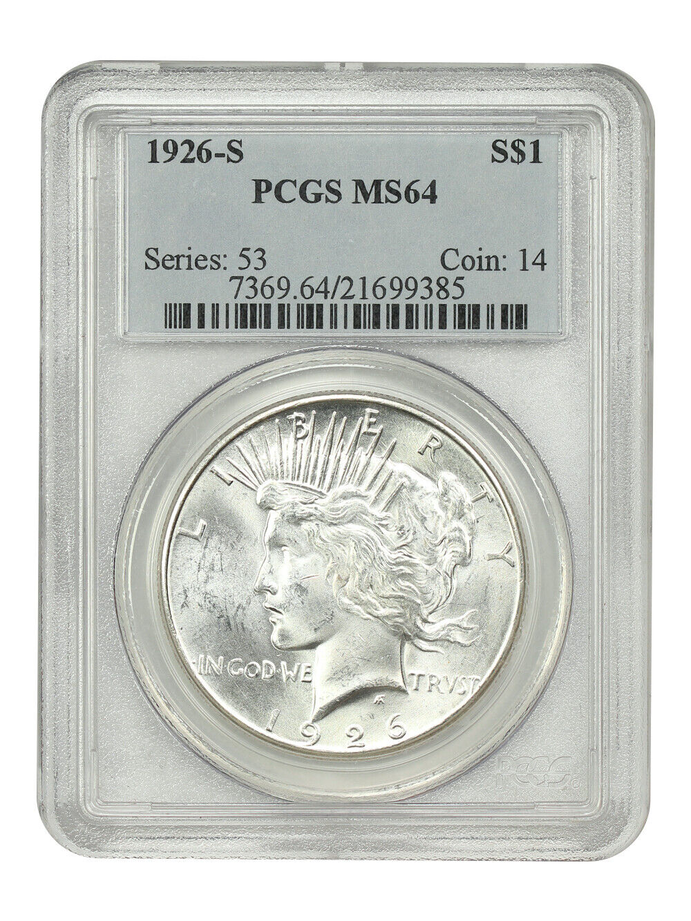 1926-S $1 PCGS MS64 - Peace Dollar