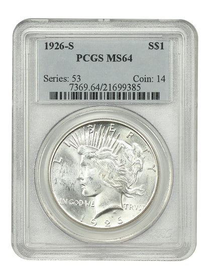 1926-S $1 PCGS MS64 - Peace Dollar