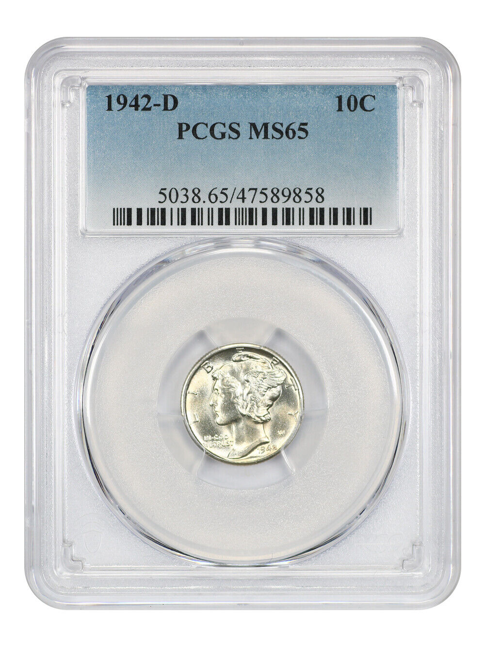 1942-D 10C PCGS MS65