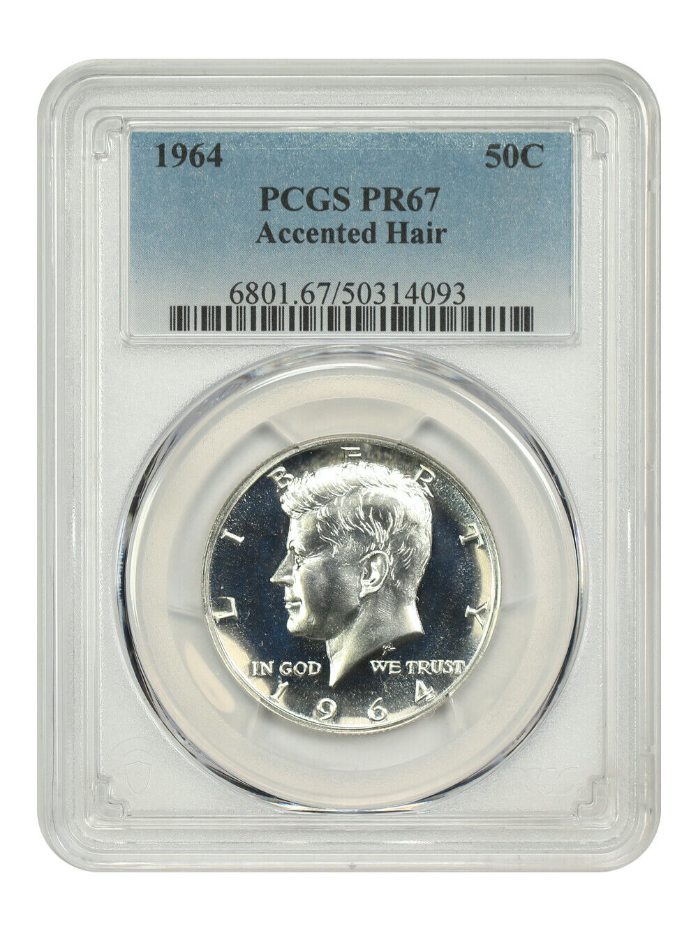 1964 50C PCGS PR67 (Accented Hair) - Kennedy Half Dollar - Popular Variety