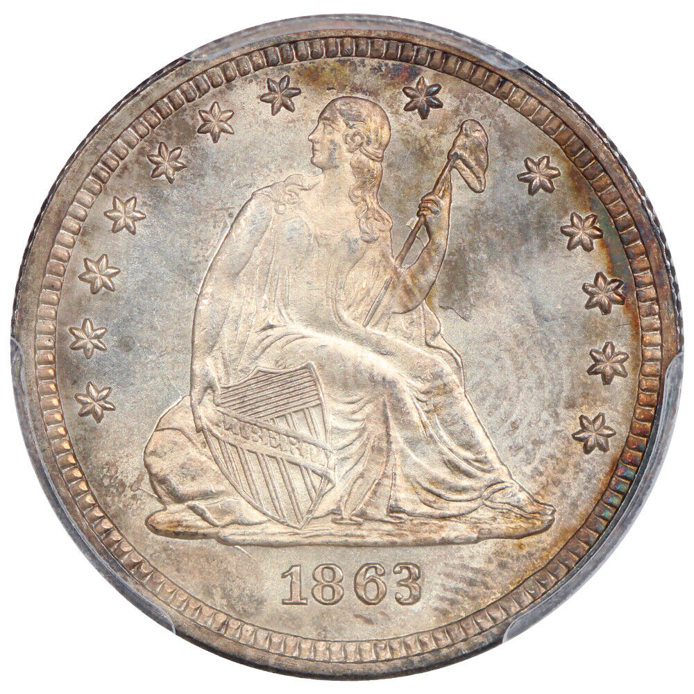 1863 25C PCGS/CAC MS65+ ex: D.L. Hansen