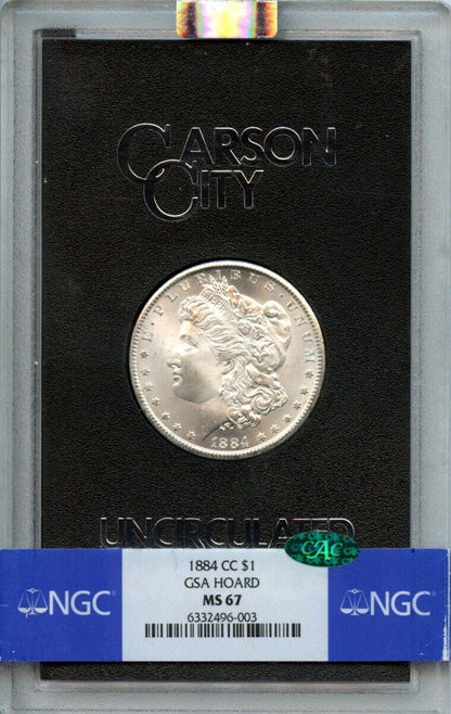 1884-CC Morgan Dollar GSA HOARD S$1 NGC MS67 (CAC)