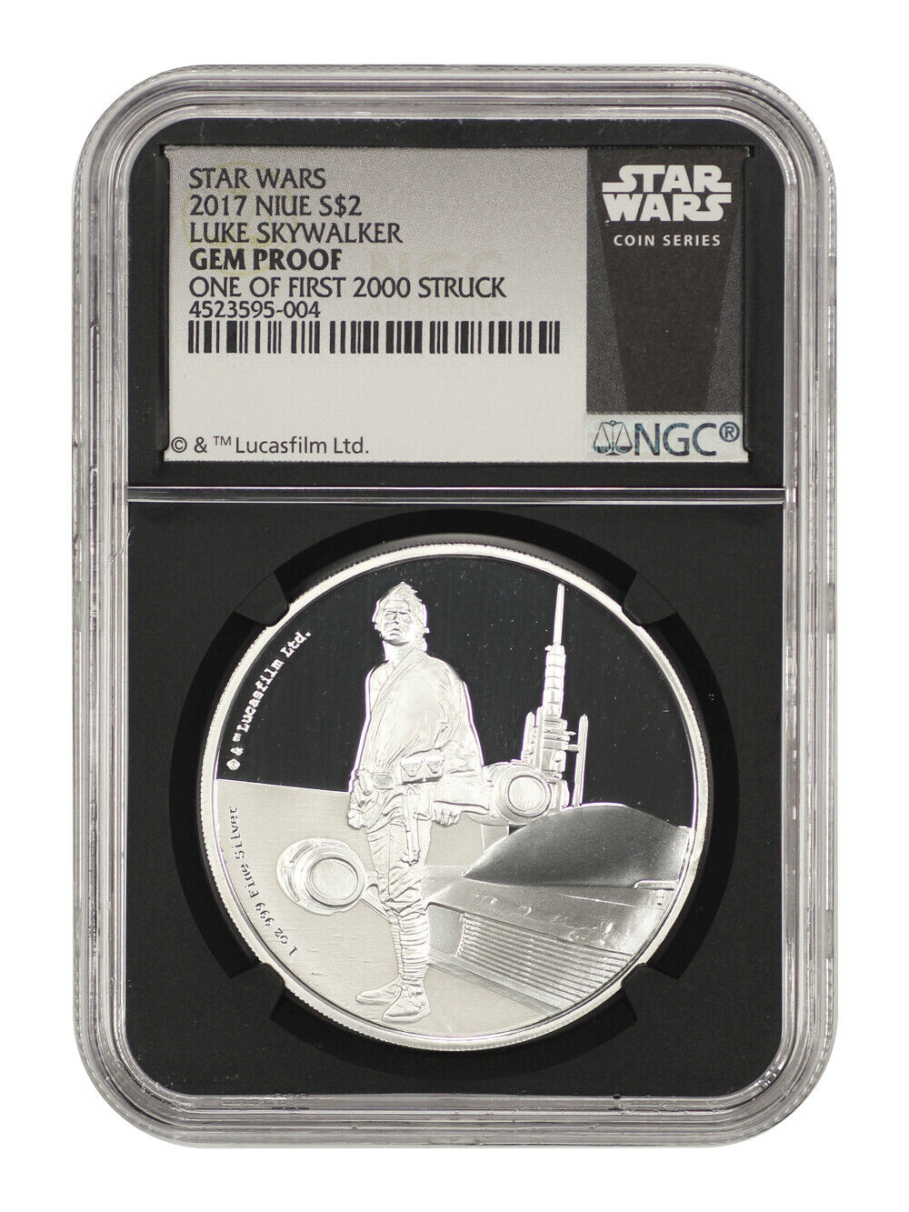 Niue: 2017 Star Wars Luke Skywalker $2 NGC Gem Proof (One of First 2000 Struck)