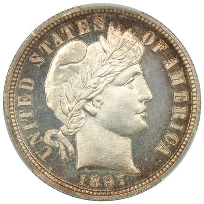 1897 10C CACG PR66+CAM - Barber Dime - Attractive Gem Proof