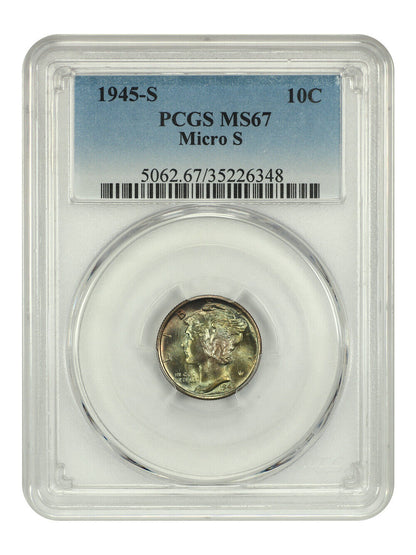 1945-S 10C PCGS MS67 (Micro S)