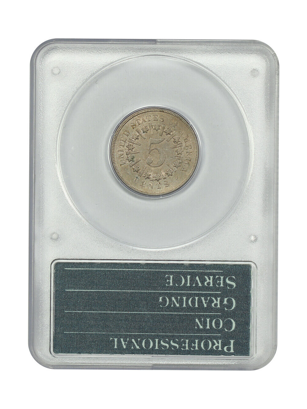 1866 5C PCGS MS60 (Rays, OGH Rattler) - Shield Nickel