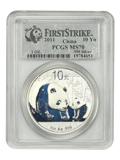 China: 2011 10Yn Silver Panda PCGS MS70 (First Strike) - Other