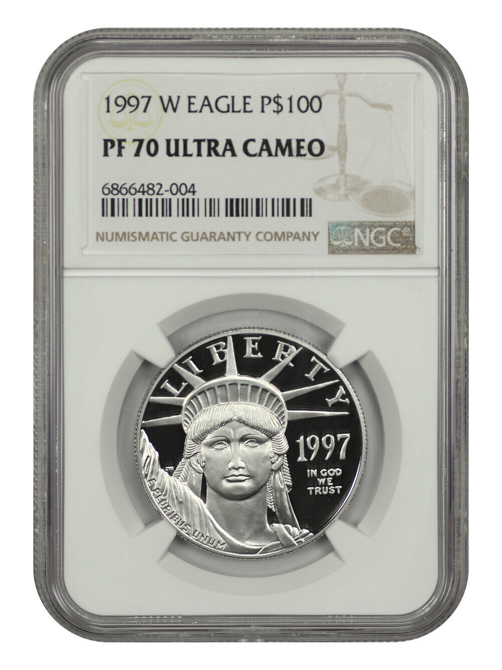 1997-W $100 Statue of Liberty NGC PR70DCAM - $100 Platinum Eagles