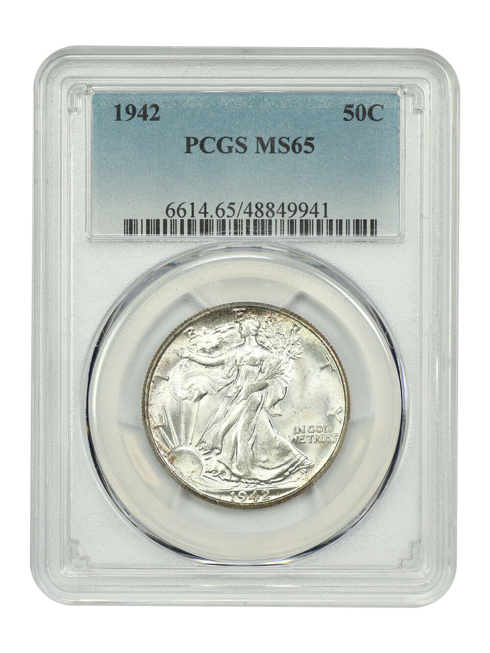 1942 50C PCGS MS65