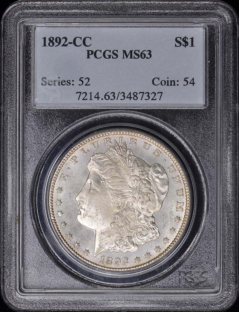 1892-CC $1 Morgan Dollar PCGS MS63