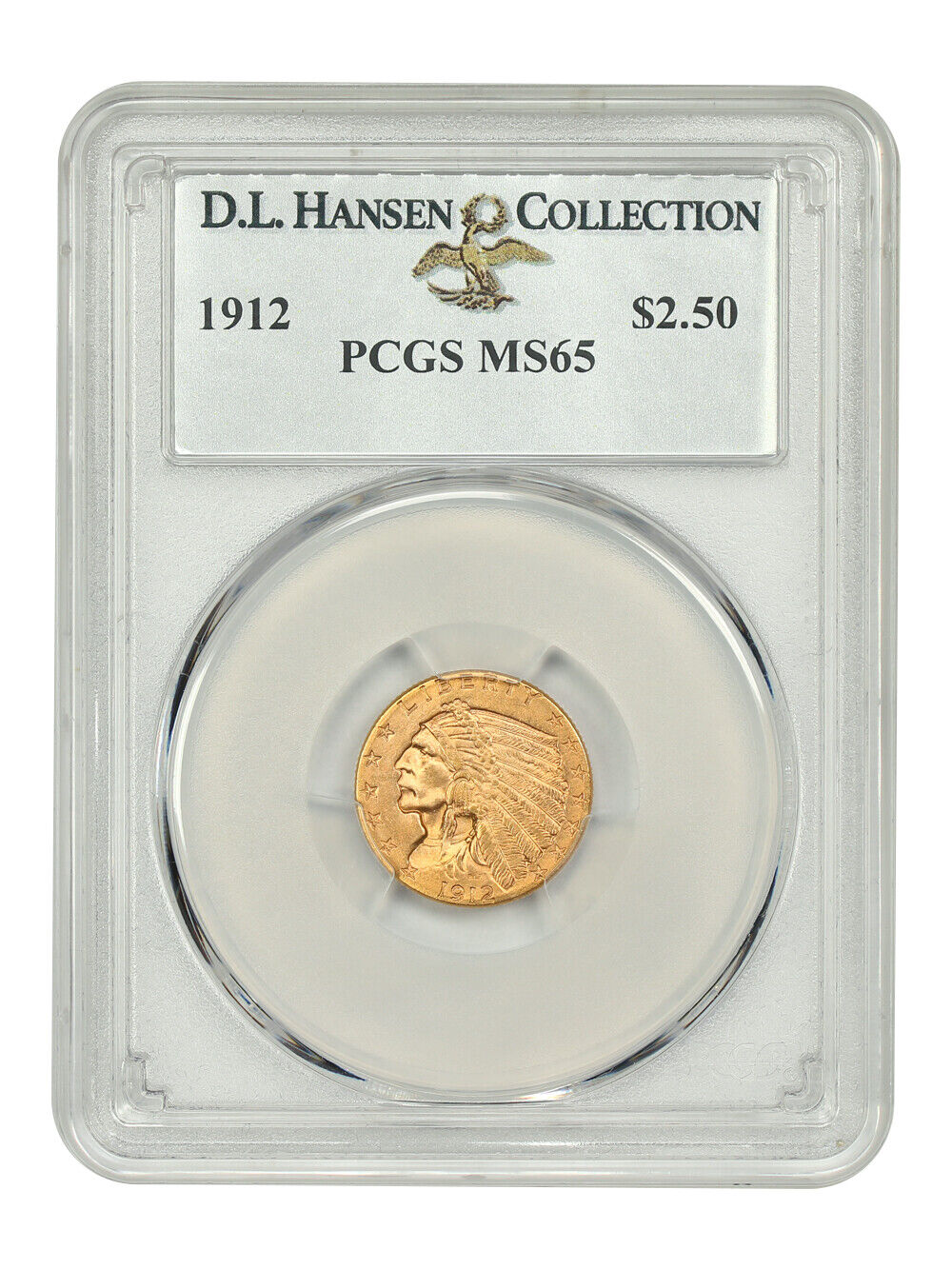 1912 $2.50 PCGS MS65 ex: D.L. Hansen - Indian $2.5