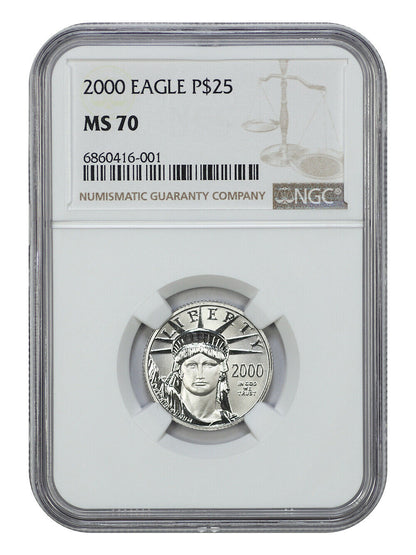 2000 $25 Statue of Liberty NGC MS70 - $25 Platinum Eagles