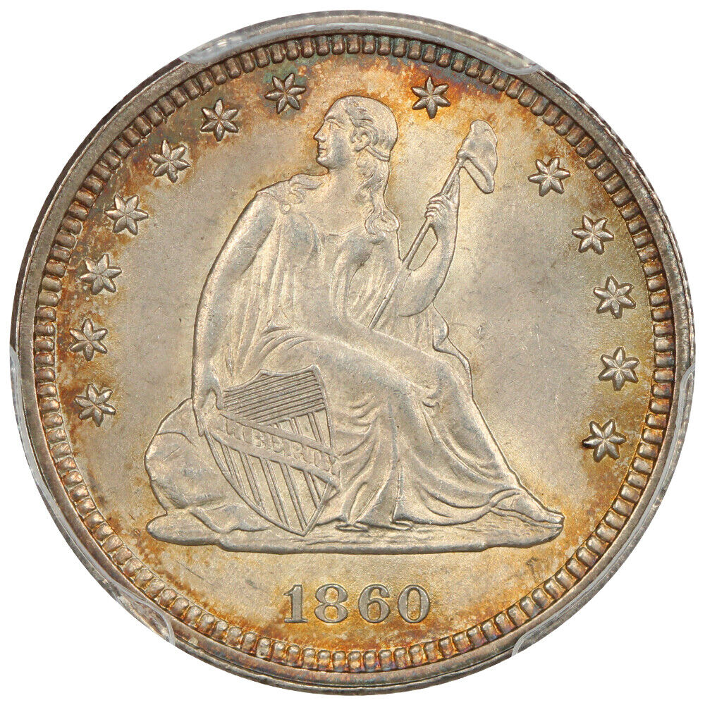 1860 25C PCGS MS65 ex: D.L. Hansen