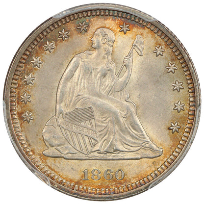 1860 25C PCGS MS65 ex: D.L. Hansen