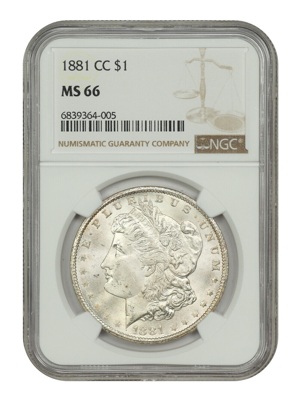 1881-CC $1 NGC MS66 - Morgan Dollar