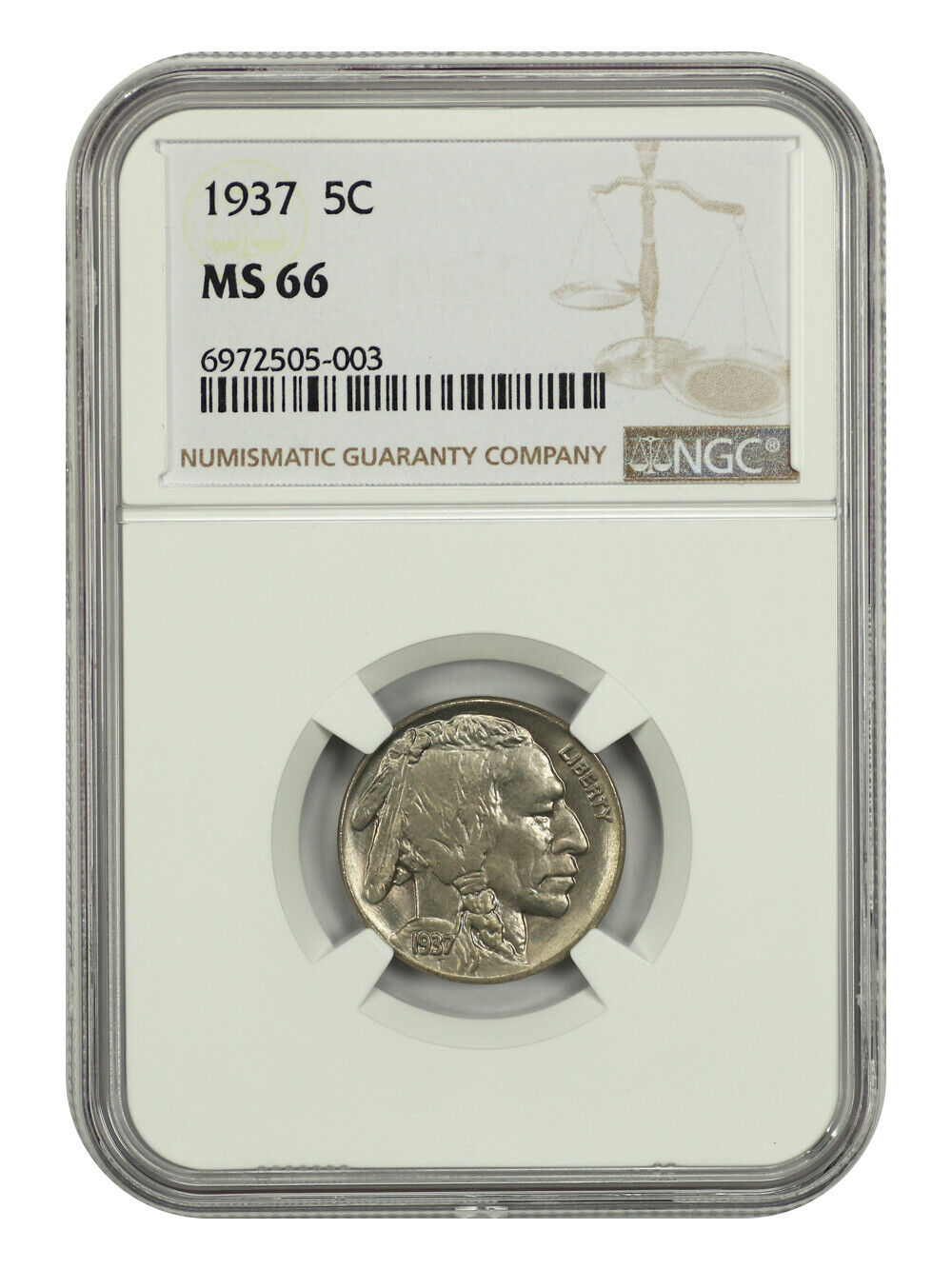 1937 5C NGC MS66 - Buffalo Nickel