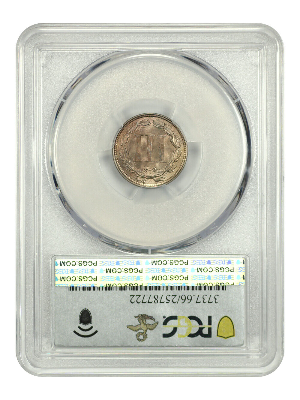 1871 3CN PCGS MS66