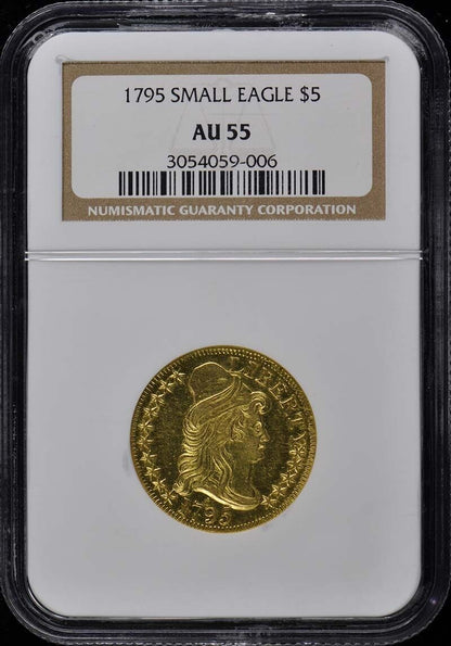 1795 SMALL EAGLE Draped Bust $5 NGC AU55