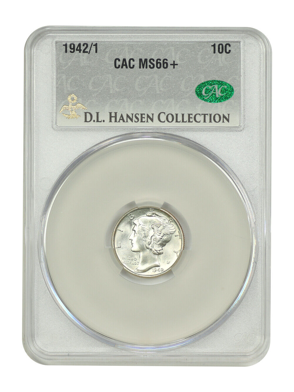 1942/1 10C CACG MS66+ ex: D.L. Hansen - Mercury Dime