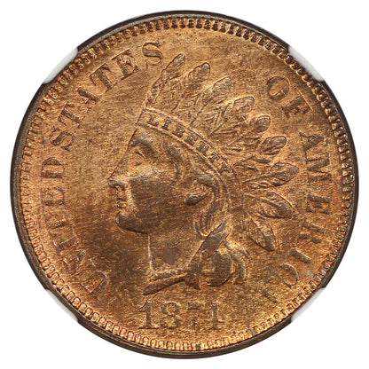 1874 1C NGC MS65RB - Indian Cent