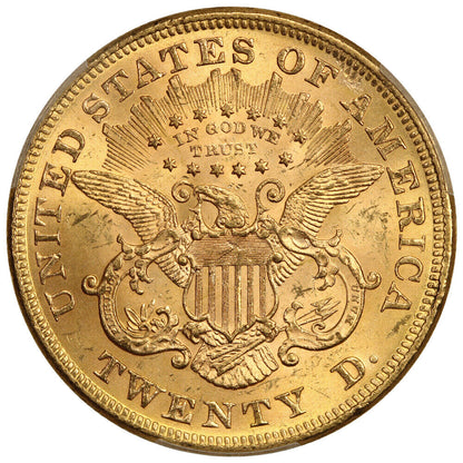 1873 $20 PCGS MS64 (Open 3) ex: D.L. Hansen