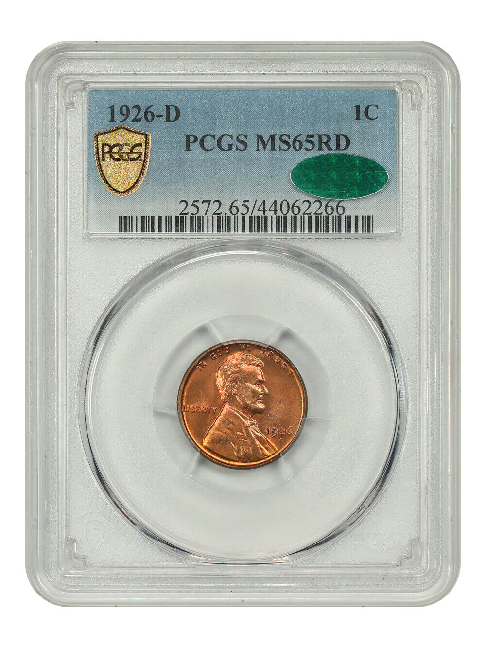 1926-D 1C PCGS/CAC MS65RD - Lincoln Cent (Wheat Reverse)