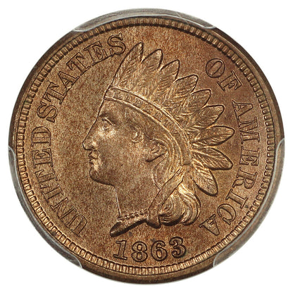 1863 1C PCGS MS64 - Indian Cent - Popular Copper-Nickel Cent