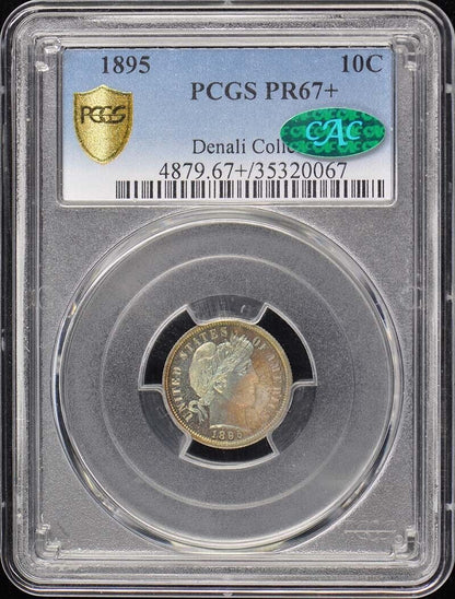 1895 10C Barber Dime PCGS PR67+ (CAC)