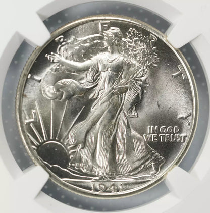 1941 D WALKING LIBERTY HALF DOLLAR 50C NGC CERTIFIED MS 67 MINT STATE UNC (011)